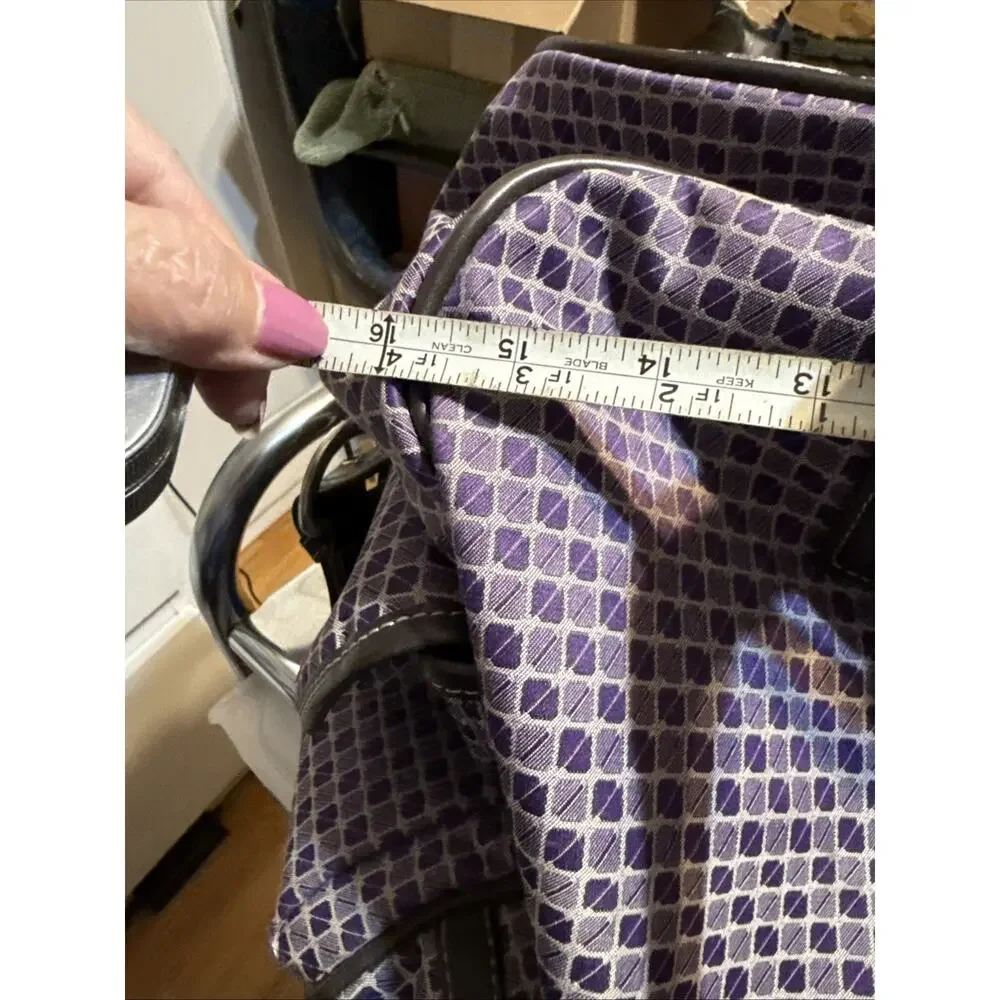 Nine & Company Nine West Purple Checkerboard duffle bag with 3 exterior pockets